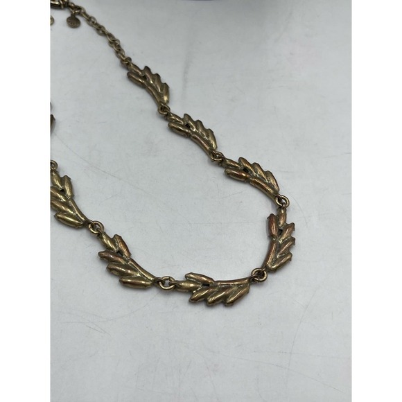 J. Crew Fan Feather Leaves Rhinestone Bling Collar Necklace‎ - Picture 12 of 14